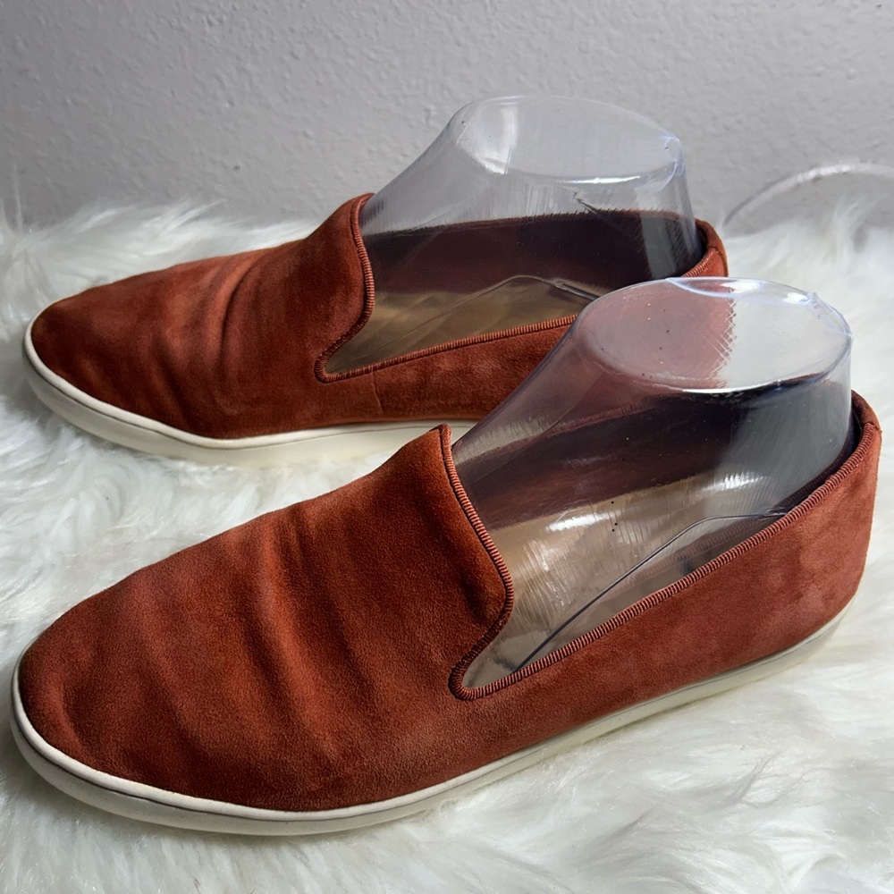 Birdies The Swift Slip-On Sneaker Suede Leather Flats Nutmeg Orange Size - Picture 4 of 9